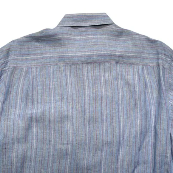 Paul & Shark Slate Blue Linen Button Front Shirt - Picture 10 of 14